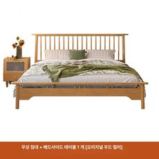 굿나잇 슈퍼싱글 고무나무 침대 원목 프레임 통깔판 보리 킹 퀸 월넛 네추럴, 프레임 구조, 4. 1 캐비닛 내추럴 우드 10년 보증