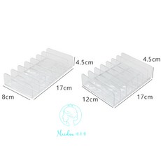 管狀化妝品收納架 適用於夾縫空間, 1個, 透明大號七格