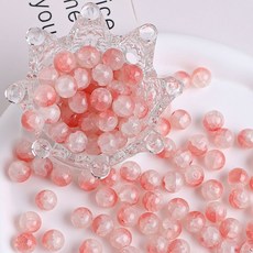 手鏈製作材料包 手串DIY琉璃珠材料包 10mm玉碎爆花雙色漸變琉璃珠 冰裂手工DIY手鍊手串項鍊散珠飾品, 夢幻紫,500顆, 1個