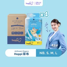 Hoppi AirDream 輕薄嬰幼兒尿布 黏貼型/褲型 (NB S M L), 1個, 黏貼型(NB)-)-264片／箱購