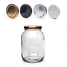 삼광 유리병 밀폐용기 공병 과일청 잼병 1800ml 실버, 1개