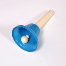 손잡이종 핸드벨 두부종 알람 나무 딸랑이 청동 수업, 1개, 라이트블루 G 5