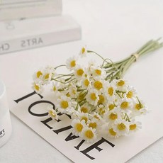 시들지 않는 화이트 데이지 조화 플라워 6송이 세트, 1개, 화이트데이지