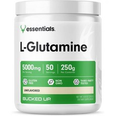 Bucked Up L-Glutamine 5000mg Essentials 50 Servings 250 Grams, Bucked Up L-Glutamine 5000mg ,, 250g, 1개