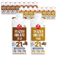 서울우유 프로틴 에너지 초코9개+커피9개, 250ml, 18개