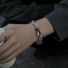 패션 힙합 써지컬스틸 큐빅 유니섹스 더블 레이어 팔찌