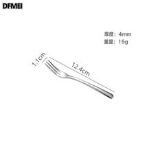 DFMEI 加厚304不鏽鋼, 304優美-4號水果叉(三齒):如圖, 1個