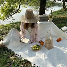 프렌치 스타일 캠핑 피크닉 매트, 화이트