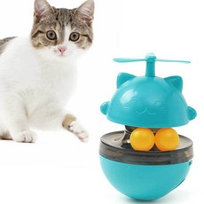 고양이 장난감 볼 혼자놀이 사료 노즈워크 블루그린 사료