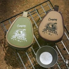 솔텍샵스토어 파우치 식기 그릇 텐트 시에라컵 불멍 차박 캠핑 가방, 1개, 카키