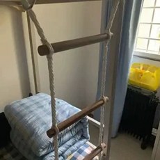 침대사다리 기숙사 원룸 원형나무+1.5M/통나무 3개 손잡이 이층침대, C. 1.5미터 통나무 3개, C. 1.5미터 통나무 3개