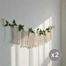 케이트가든 행잉플랜트 조화 줄기 인조넝쿨 담쟁이덩굴 벽장식, 스마일락스 (125cm), 2개