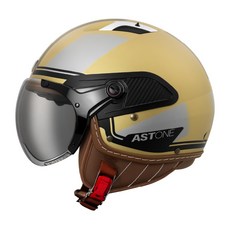 【ASTONE官方直營】CJ300 AR13 復古帽 經典安全帽 半罩式安全帽 皮革內襯 輕量 復古風 偉士牌, 平金