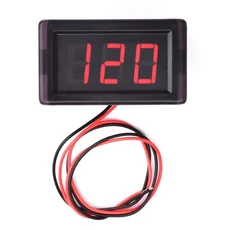디지털 전압계 DC 6V 미터 오토바이 패널 전기자전거 5-120V 12V, Red