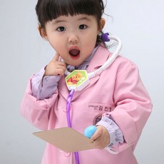 [이름새김무료] 어린이의사가운 아동가운 병원놀이 체온계 청진기 과학교실 실험복 역활놀이 흰색가운 유치원 초등학교 실습가운 [리얼놀이 학습교재], 04. 흰색 : 11호, 1개