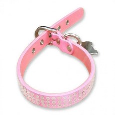 EAS 레인보우빌리지 강아지목줄 탈취 핫픽스 가죽 줄 폭15mm 총길이 37cm 핑크, 1개, 단일상품1