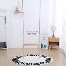 실내 그네 흔들 의자 면 로프 행거 장난감 가정용 사다리, 로그 베이지