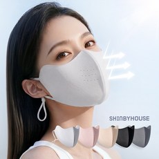 남녀공용 여름 UV 자외선차단 3D 크기조절 입체 스포츠 마스크 골프 등산 아웃도어, 1개, 블랙