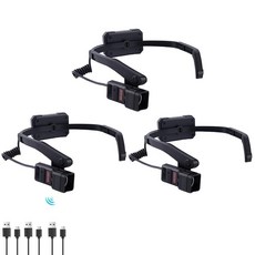 KunHe 2팩 이어후크 충전식 헤드램프 LED 레드 라이트 및 모션 센서 경량 디자인 5가지 조명 모드 캠핑 하이킹 유지 보수에 적합 181513, 3 PACK