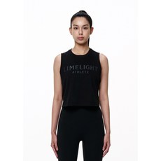 라임라잇 어패럴 애슬릿 크롭 슬리브리스 우먼 블랙그레이