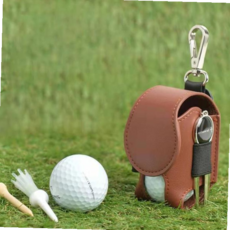 남성벨트백 가죽 골프 볼 주머니 파우치 케이스 골프공 골프티 벨트백 허리백 허리 가방 보조 라운딩 밸트, 브라운