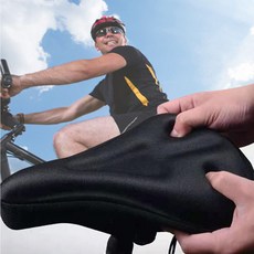 자전거 안장 쿠션 젤쿠션 패드 커버 전립선 실내 로드 안장커버 통 실리콘 실외 메모리폼, 블랙