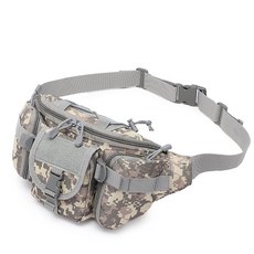 戰術腰包 多功能防水耐磨迷彩牛津工具包 戶外騎行胸包 垂釣路亞運動手機包, ACU