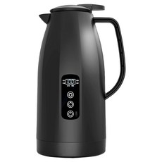 智能溫控電熱水壺，大容量快速煮沸，安全保溫家用電熱水壺, 車載燒水壺1500ML【啞光黑】車用