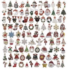 Diy聖誕金配件 混裝30顆一包 - 聖誕裝飾材料包，聖誕樹裝飾、手環DIY配件, 金色，紅色，白色，綠色, 1個