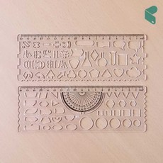 투명 각도기 도형자 2종세트 학생용 제도용 자 세트 문구 커머스픽301