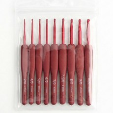앙플러스 뜨개질 코바늘 9종 세트, 1개, Red