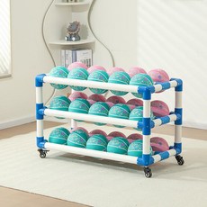 이동식 농구공 수납대 체육관 유치원 학교 공 보관 선반, 1개, 유아용 농구 2열 3단 3-5호30개