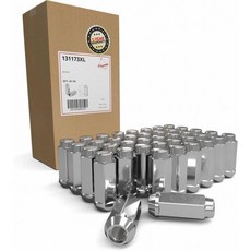 휠 액세서리 부품 40개 M14 x 2 나사산 볼록형 아콘 2.40인치 길이 러그 너트 검정색 22mm 7/8인치 육각 렌치 포드 2000-2014 익스페디션 F-150 ｜ 1, Chrome, M14 x 2.0