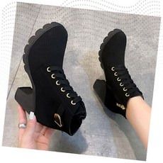 금속 장식 하이힐 여성 구두 가을 패션 통굽 캐주얼 신발