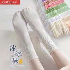 夏季薄款日係襪子女冰冰襪透氣堆堆襪無骨中筒襪瑜伽襪