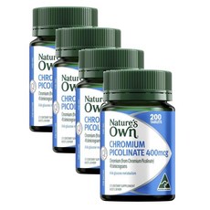 네이쳐스오운 크롬 피콜리네이트 400mcg Natures Own Chromium Picolinate, 4개, 200정