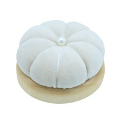 手腕針包 針插 針包 裁縫工具 針紮珠針插包 針插包 針插墊 南瓜針紮工具紮針包刺繡針插收納珠針包珠針半圓型針座布藝, 米白色, 1個