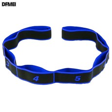 DFMEI 瑜伽彈力帶開背開肩健身女阻力訓練器材分段數字伸展帶拉力繩, 1個, 藍色數字拉力帶