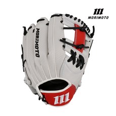 모리모토 뉴카본 스티어 글러브 내야 올라운드 소가죽 야구글러브 우투, 1개, 화이트/레드/블랙