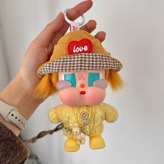 팝마트 크라이베이비 휴가 일기 인형옷 니트 방울 목돌이 스웨터 펜던트 토끼인형 신발 머리핀2개 세트 인형의상 인형액세서리, 아기가 없어요, 12 옐로우 4피스 세트(머리장식+스웨터+펜던트+신발)