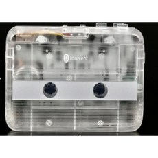 토니벤트 TON007B 휴대용 블루투스 카세트 플레이어 (3.5mm 헤드폰 자동 역방향 기능 스테레오 FM 라디오 포함), transparent