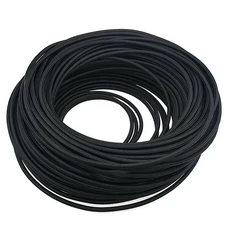 2 코어 꼰 패브릭 케이블 소프트 바 침실 응접실 DIY 라이트 라인 플렉스 조명 램프 와이어, Black, 1 Meter, 1개