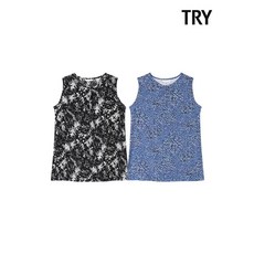 TRY 여성 레이온 나시 티셔츠I01