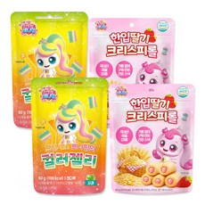 프린세스 캐치티니핑 한입 딸기 크리스피롤 40g + 캐치티니핑 젤리 50g 세트, 1세트, 90g, 한입 딸기 크리스피롤+컬러젤리