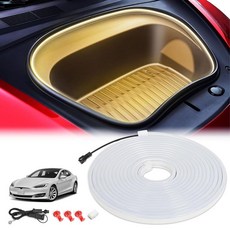 FICOLPO 주변 LED 프랭크 조명 2024 2025 테슬라 모델 3 하이랜드 전면 내부 라이트닝 스트링 네온 분위기용 - 액세서리와 호환 (화이트) 213367, For Model 3/Y 2021-2023