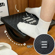 륀레브 지압 각도 조절 발 올리는 거치 대 다리 걸이 보조 컴퓨터 사무실 스툴 의자 책상 체어 레그 풋 레스트 데스크 테리어, 블랙