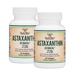 더블우드 아스타잔틴 12mg 아스타리얼 소프트젤 Double Wood Astaxanthin, 60정, 2개
