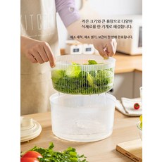 야채탈수기 대형 가정용 샐러드 물기 제거 수동 주방용품 채소짤순이 대용량 음식탈수기, 1개, 3.2L 채소 탈수기+과일칼