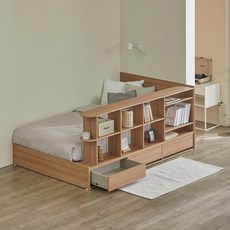 [할인해봄] 파로마 큐브B 책장선반 파티션 수납침대 학생침대 세트 SS 프레임만, 오크