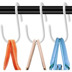 하이기프트 옷장용 8팩 지갑 걸이 비닐 코팅된 독특한 트위스트 디자인 블랙 가방 핸드백 벨트 모자 배낭을 걸 수 있는 5인치 대형 옷장 막대 가정용 보관용 정리함, White, 8 Pack